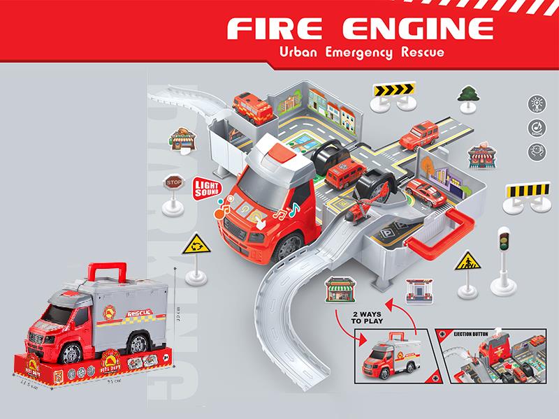 Fire Engine Urban Track Parking Lot Toy