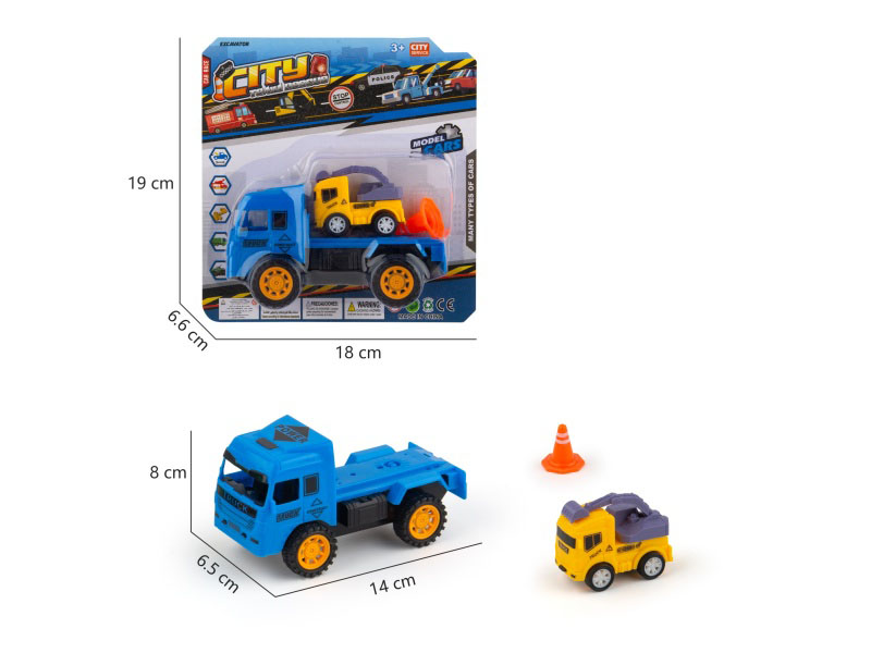 Inertial Vehicle-Mounted Engineering Vehicle + Roadblock