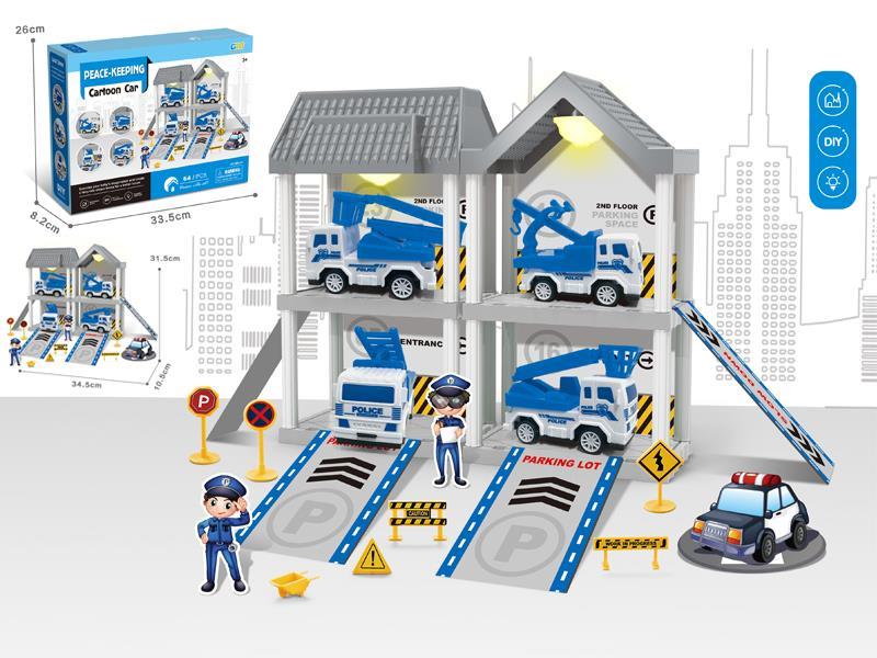 64PCS DIY Villa Police Car Base