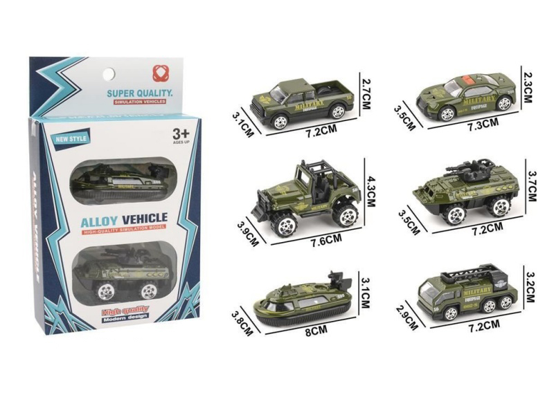 2 Pieces Of Sliding Military Alloy Vehicles