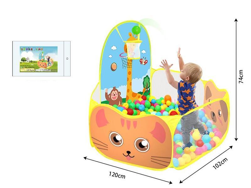 Yellow Giraffe Throws Basketball Pool Tent