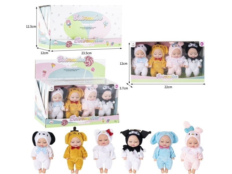 4-Inch Solid 4-Person Sleeping Doll (3 Boxes)