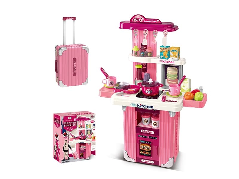 Kitchen Cooking Play Set Trolley Case