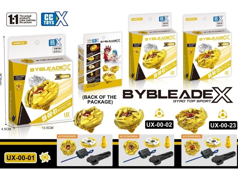 Beybladex Alloy Gyroscope Large Launcher + Handle 1:1 Electroplated And Gold-Plated Series