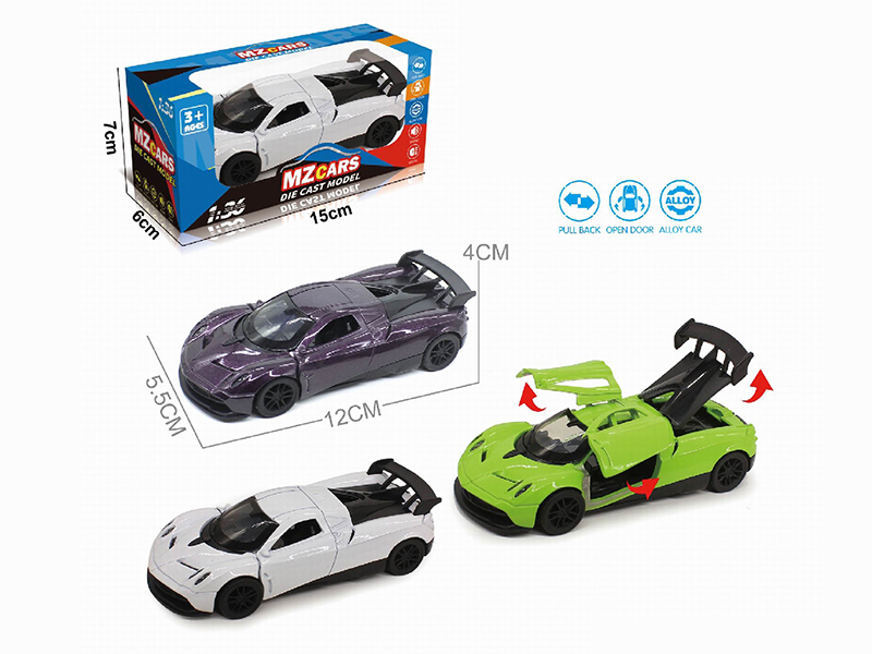1:36 Pull Back Alloy Sports Car(3 Doors Can Open)