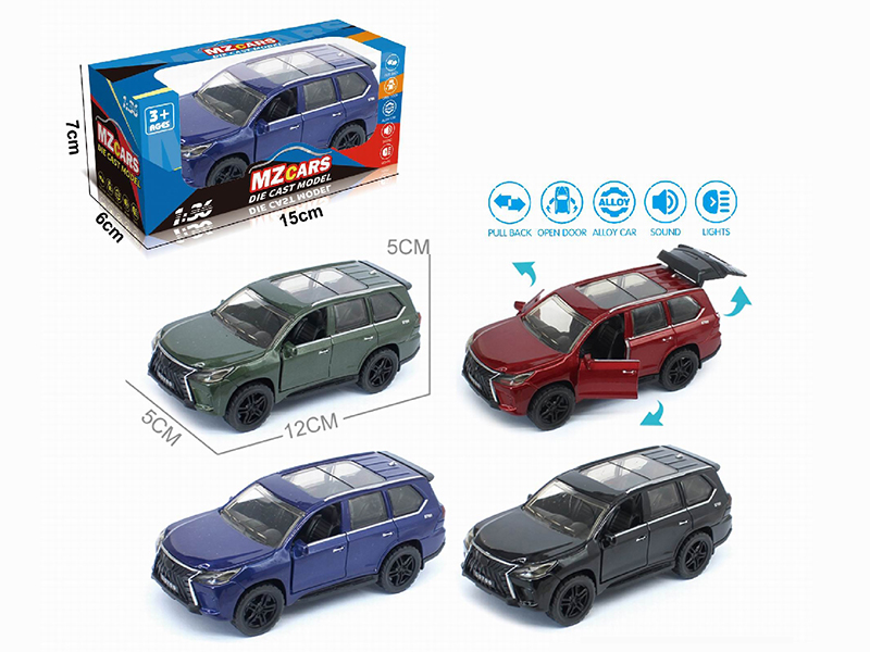 1:36 Pull Back Alloy Off-Road Vehicle(3 Doors Can Open)(With Sound And Lights)