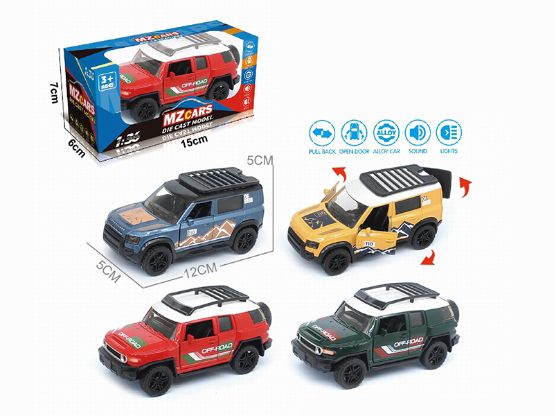 1:36 Pull Back Alloy Off-Road Vehicle(3 Doors Can Open)(Pad Printing)(With Sound And Lights)