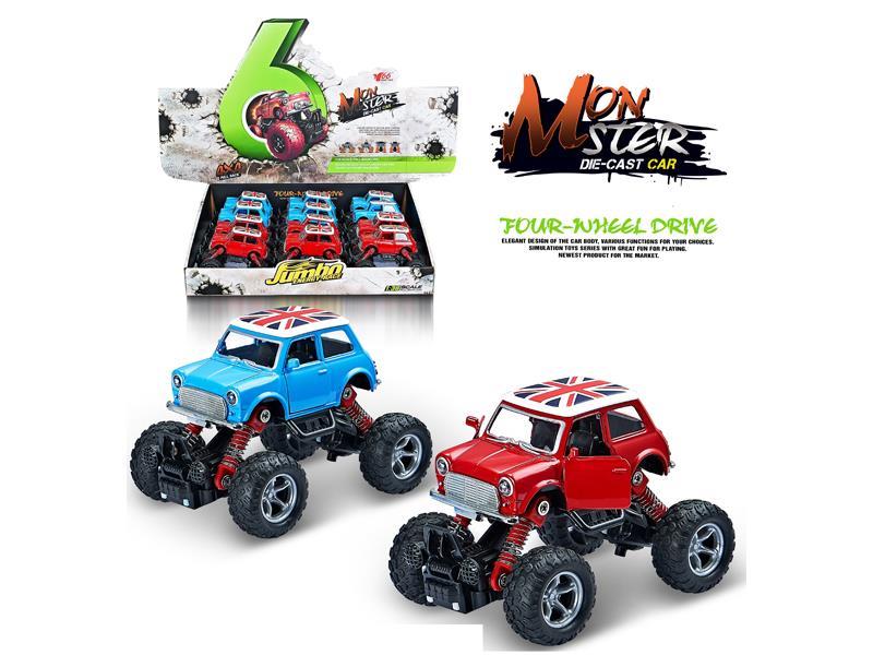 12PCS 1:36 Q Version Alloy Return Force Simulation Climbing Wheel