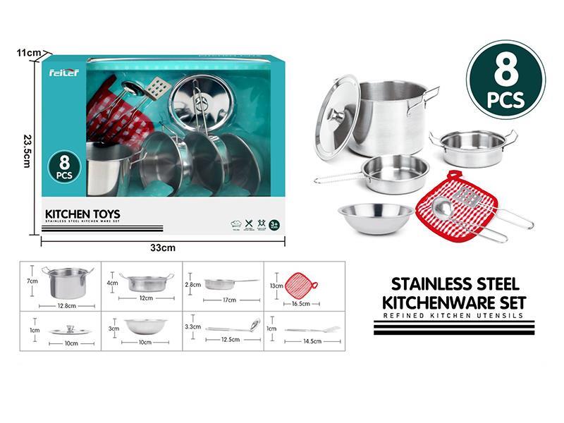 Stainless Steel Tableware For Pretend Play
