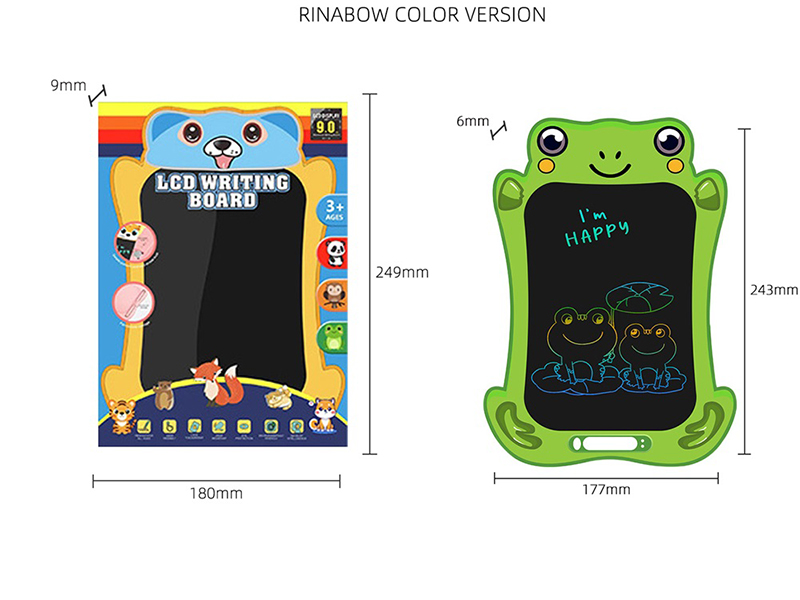 9" Cartoon Frog Color Screen LCD Electronic Writing Board