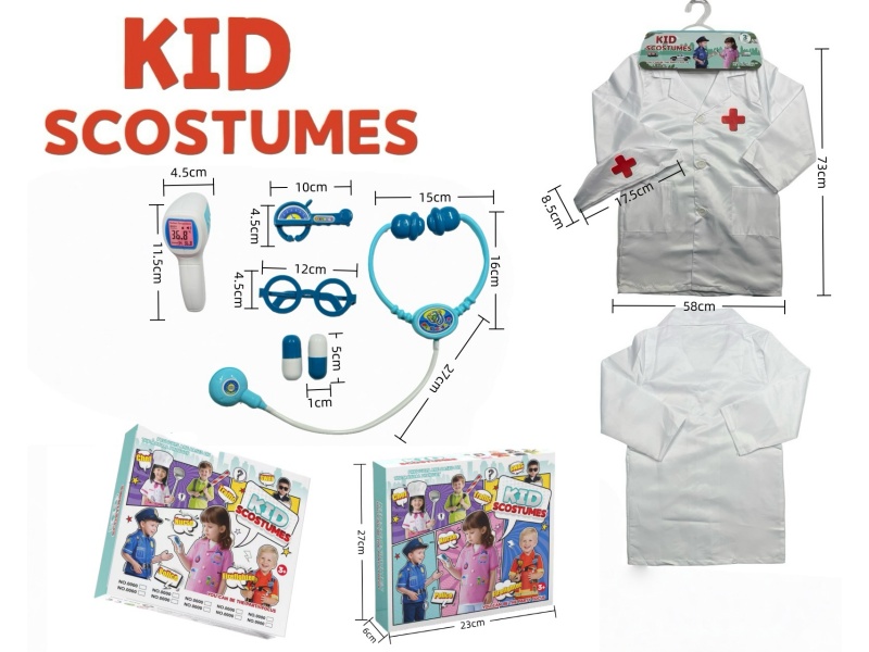 Diy Clothing Role-Playing Red Cross Doctor'S Uniform + 6-Piece Set (Thickened Style) (Color Box Style) White