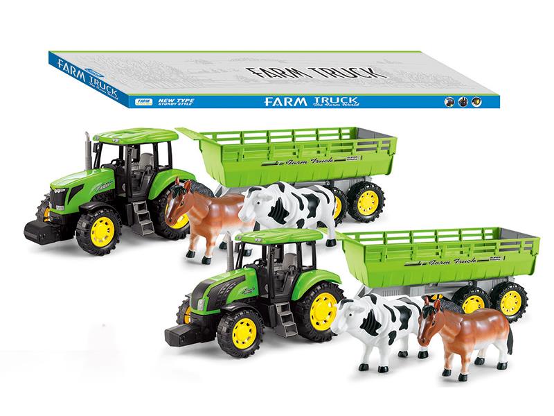 Friction Farm Tractor With Tailer