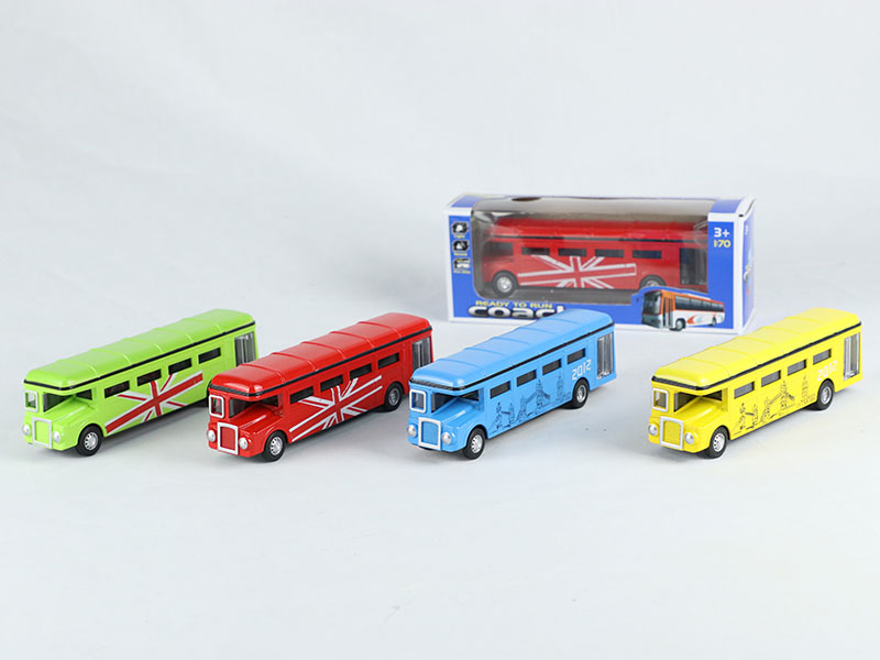 1:90 Pull Back Alloy London Single-Decker Bus, Can Open The Door