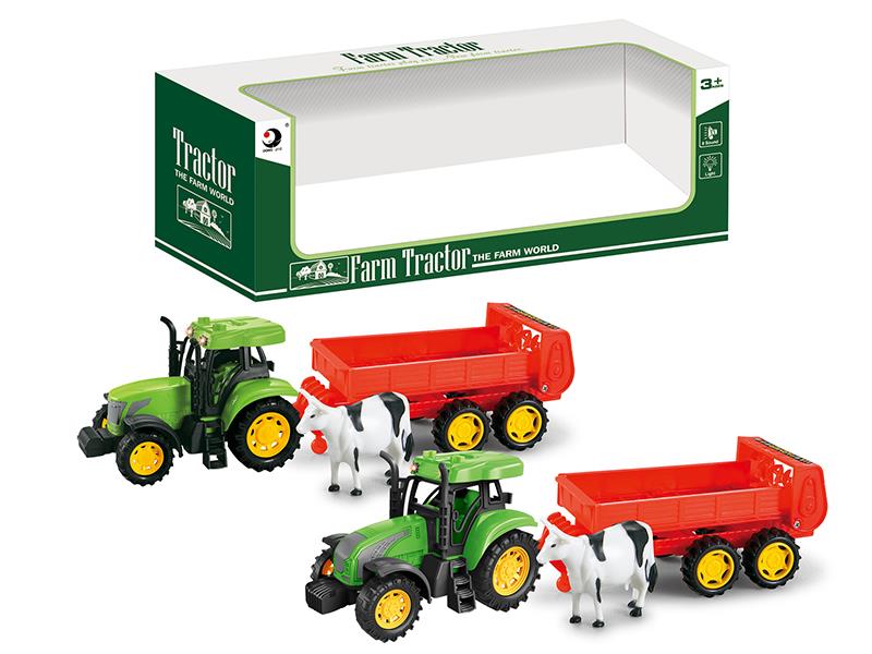 Friction Farm Tractor Trailer Toy(Lights And Music)