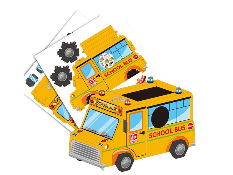 Wearable Cardboard School Bus Cosplay