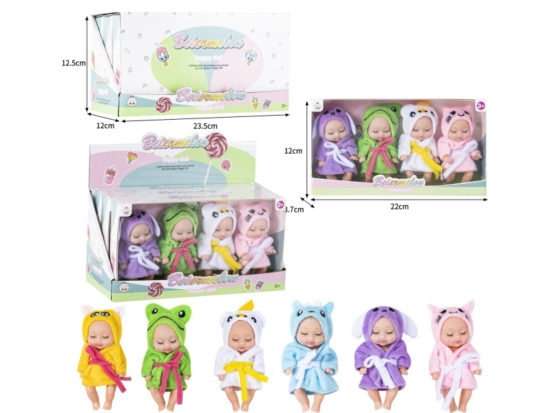 4-Inch Solid 4-Person Sleeping Doll (3 Boxes)