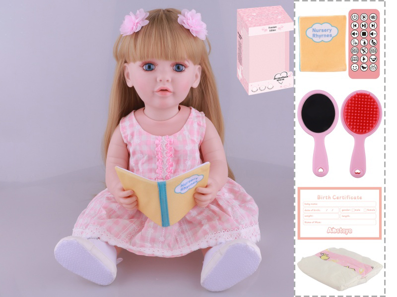 22-Inch Bionic Smart Rebirth Doll, Capable Of Bionic Shaking Of The Head, Raising Of The Hand, Mouth Movement To Speak, Intelligent Dialogue, Recording, Imitating The Tongue, Oral Skills, Dance Music