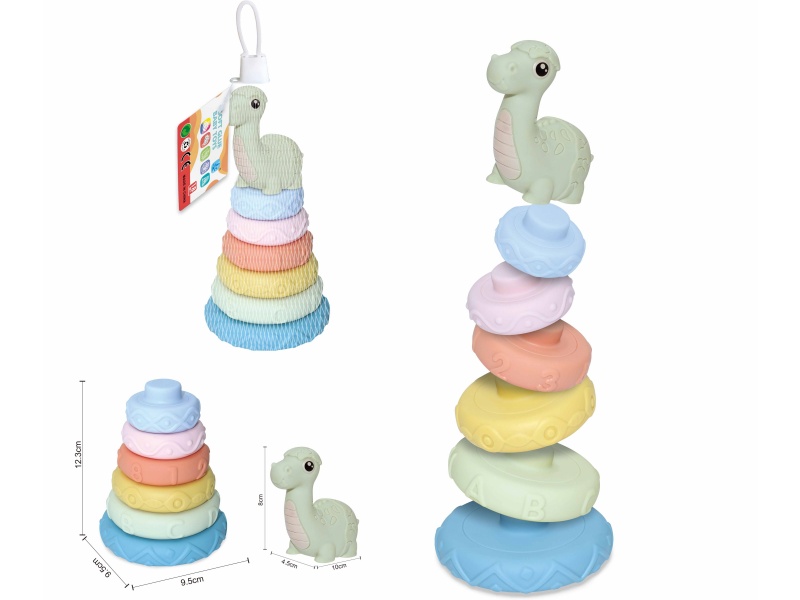 Soft Plastic Dinosaur Stacking Toy 7pcs