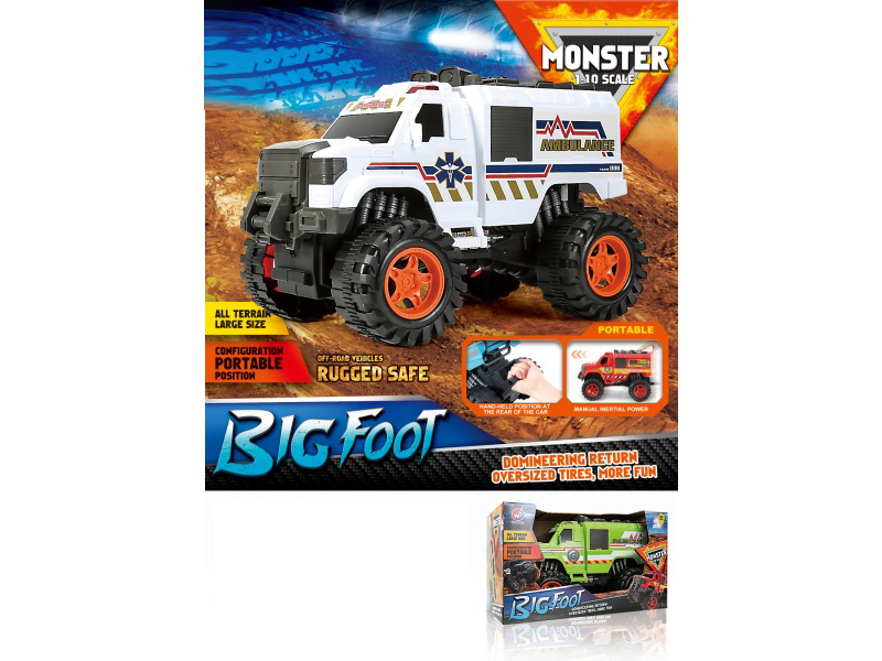 1:10 Fire Wheel Ambulance Inertia Vehicle