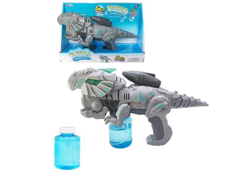 Mechanical Dinosaur Five-Hole Bubble Gun With 130ml Bubble Water(With Light And Music)