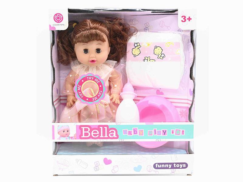 12" 3D Eyes Blow Molding Doll With Accessories(6 Sound IC, Can Drank Water And Pee)