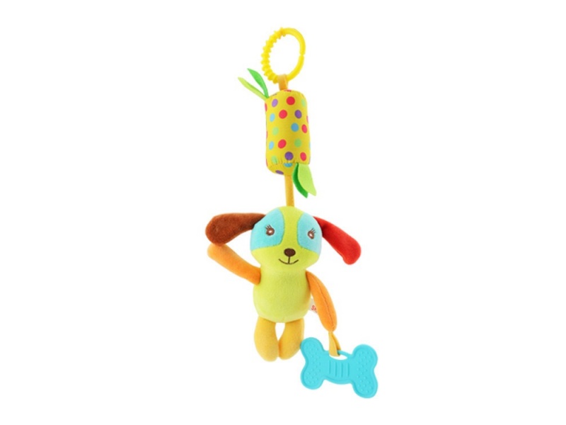 Cartoon Puppy Baby Soothing Plush Teething Wind Chime Pendant