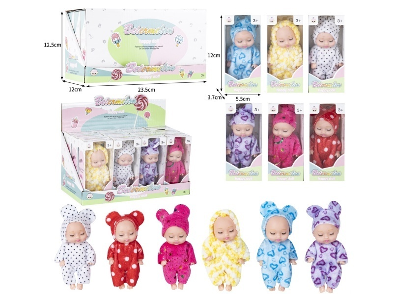 4-Inch Solid Sleeping Dolls (12-Piece Set)