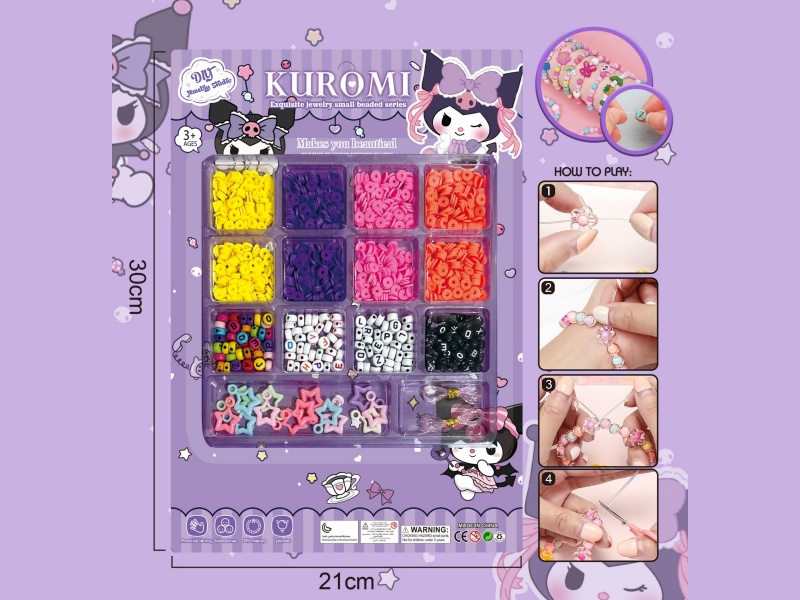 Kulomi Diy Beaded Jewelry Square 14-Grid Multi-Color Beaded With 2 Threads