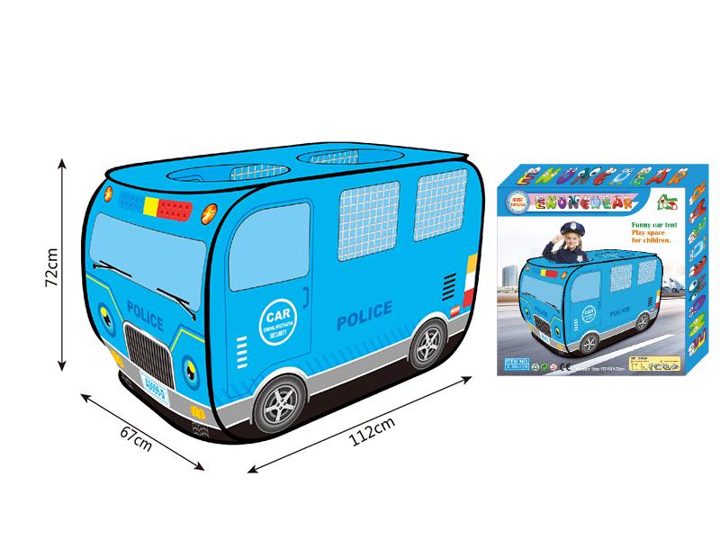 Blue Police Car Shape Children Play Tent