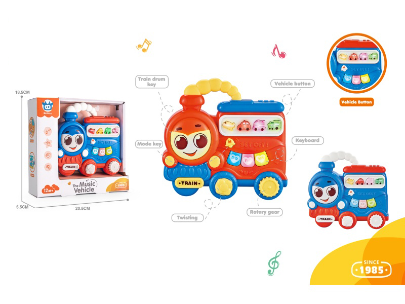 Infant And Toddler Early Education And Intelligence Cartoon Train Electronic Keyboard Two-Color Mixed Set