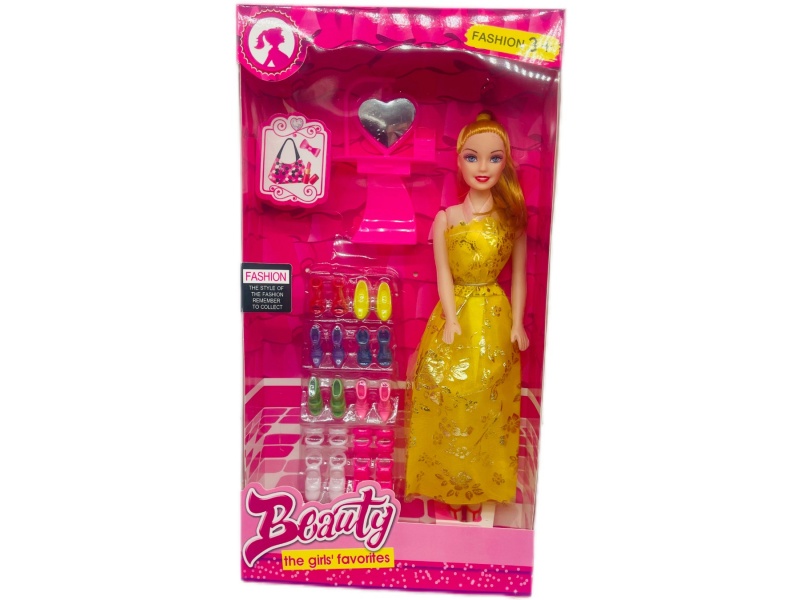 11-Inch Empty Body Doll With Four-Tiered Ladder Mirror Dresser