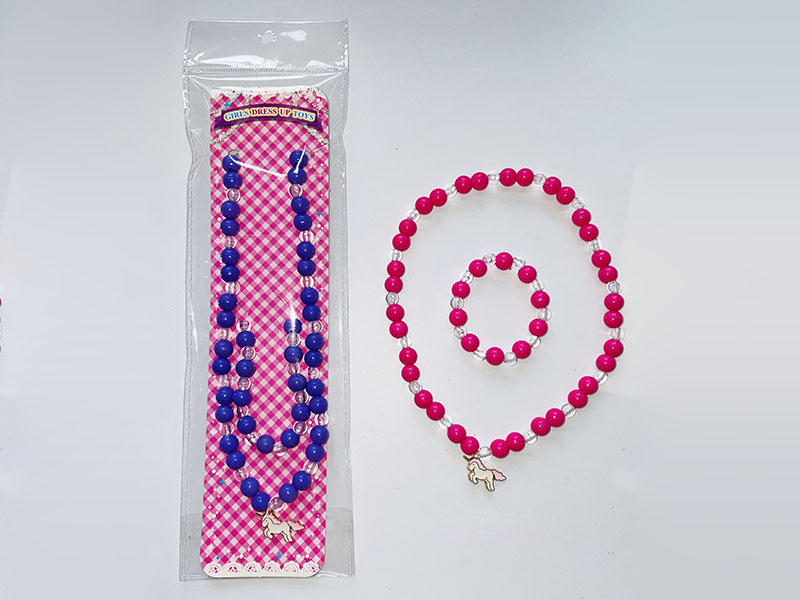 Unicorn Jewelry Set Beaded Necklace + Bracelet