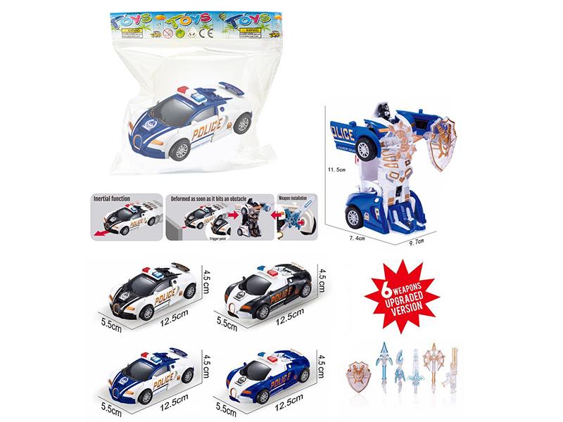Friction Crash Deformation Bugatti Police Car 1PCS