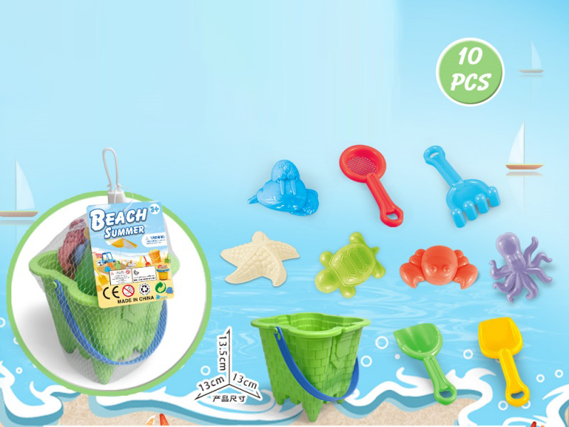 Castle Bucket With Beach Accessories (10 Pieces)