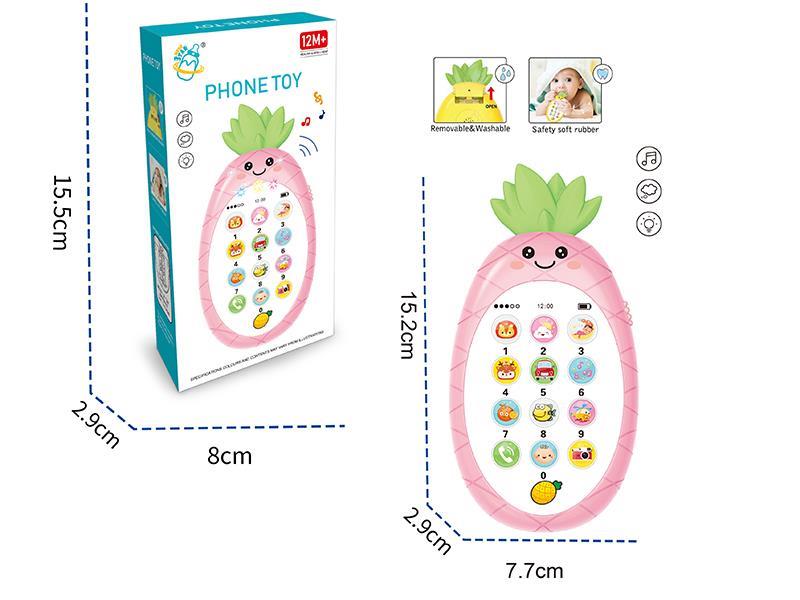 Pineapple  Soft  Rubber  Baby Mobile Phone With Light And Music