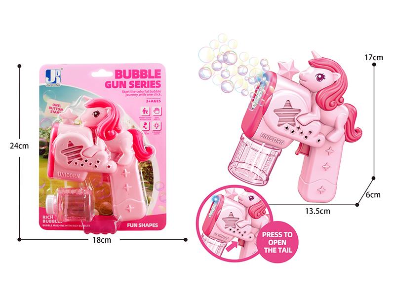 8 Holes Unicorn Bubble Gun With Lights