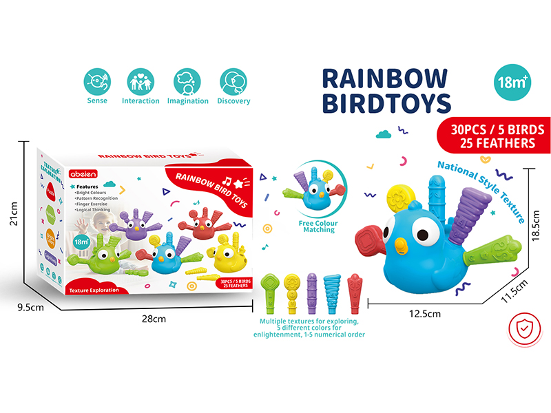 Rainbow Bird Toys 5pcs