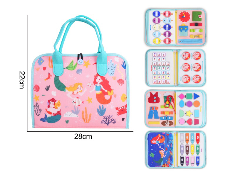 Montessori Early Childhood Education And Intelligence - Felt 5-Page Mermaid Busy Edition