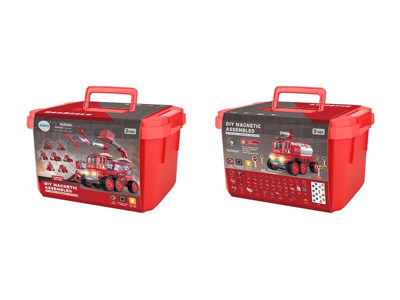 DIY Assembly Magnetic Fire Engine