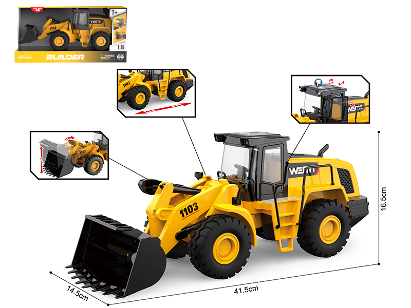 1:10 Friction Bulldozer(Open Door, Sound, Light)