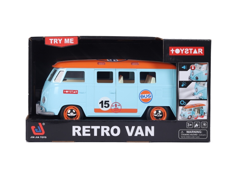 1:14 Simulation Retro Van (Sound, Lighting, Door Opening, Multi-Functional)