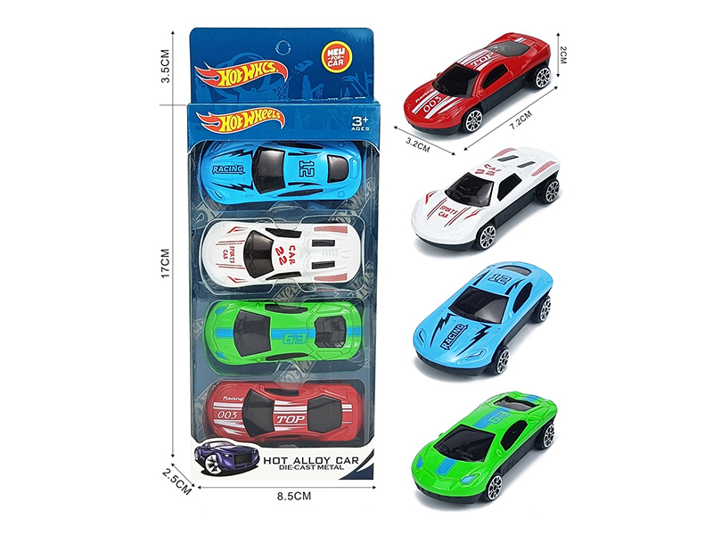 Slide Alloy Sports Cars 4pcs