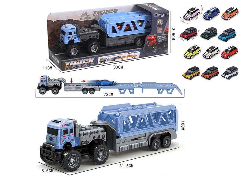 Friction Ejection Storage Trailer Truck With 2 Alloy Cars
