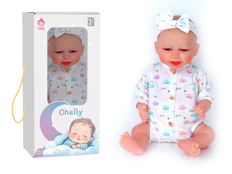 43cm Reborn Baby Doll With Diaper, Birth Card, Bottle, Magnetic Pacifier