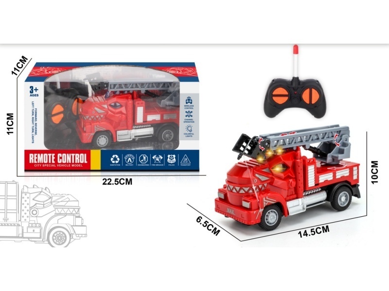 Four-Channel Tyrannosaurus Rex Remote-Controlled Ladder Fire Engine