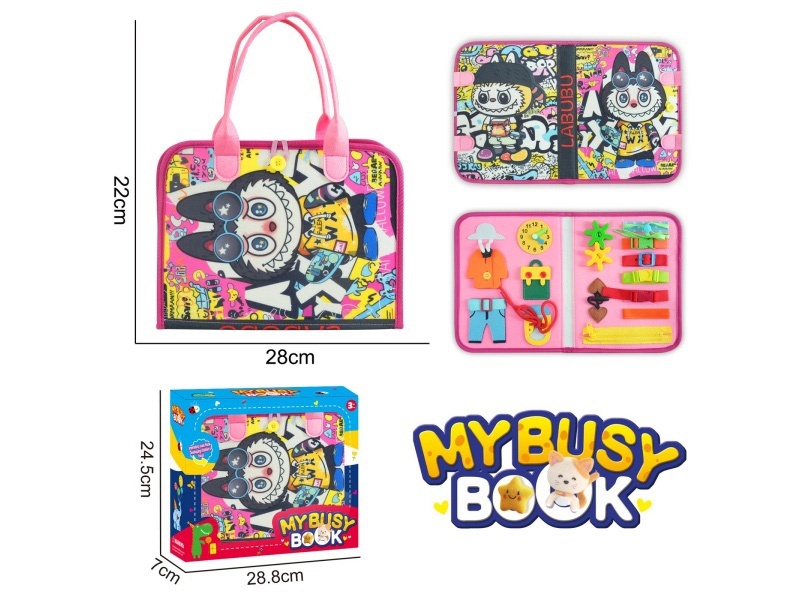 Montessori Early Childhood Education And Intelligence Development - Felt Pink Fabric Single-Page Busy Board