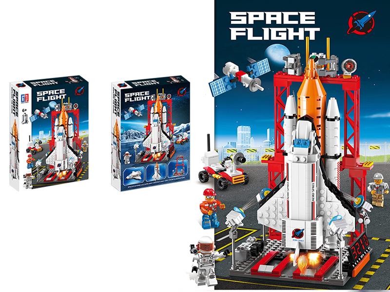 Space Flight Building Blocks Space Shuttle With Accelerating Rocket&Launching Pad (512PCS)
