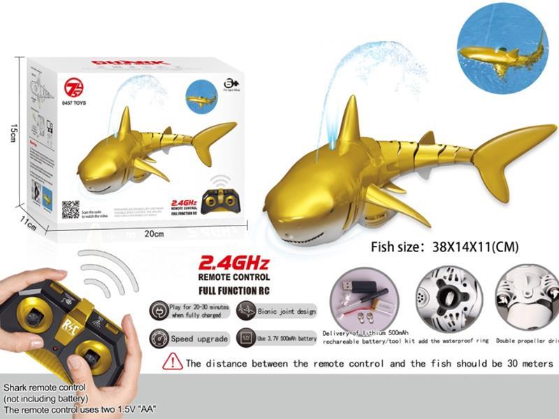 2.4G Remote Control Spray Water Golden Shark With Light