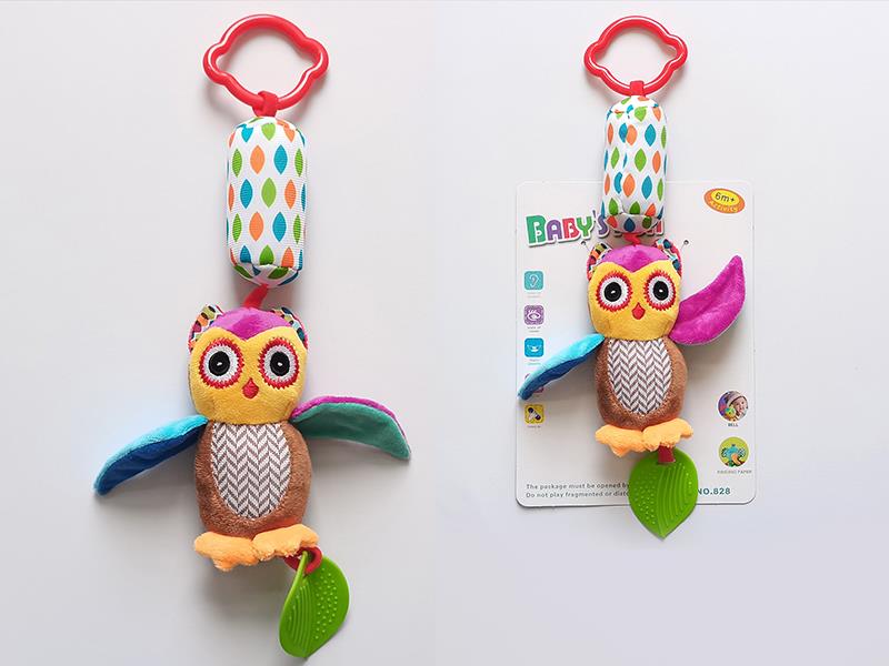 Baby Crib Stroller Hanging Rattle Toy - Owl