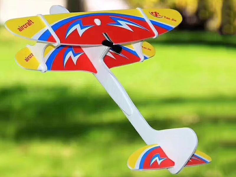 PP Board B/O Hand Throwing Airplane With Light